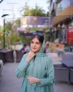 Elegant Green Georgette Full Abaya – 2 Pcs Set with Stoller – Markaz