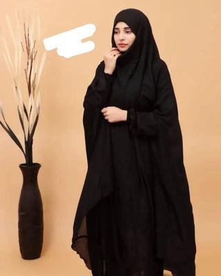 Black Plain Lawn Khimar – 1 Pc Elegant Wrap