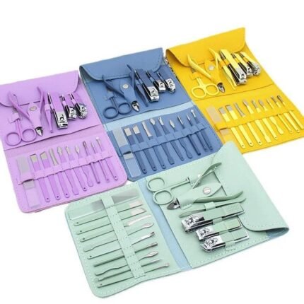 Premium Care Mani Pedi Kit-Pack Stainless Steel Multicolor Grooming Tools